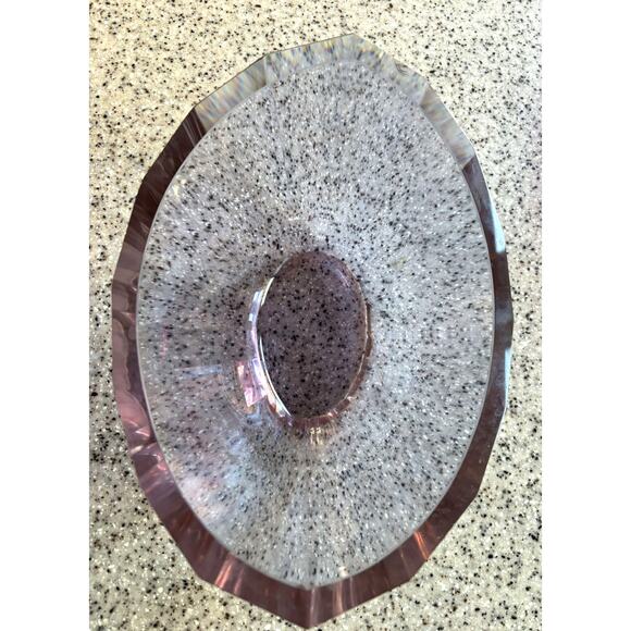 Vintage Rare Purple CESKA Bohemian Czechoslovakia Crystal Oval Bowl 10" L x 7" W - Picture 5 of 7